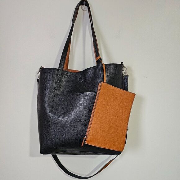NEVER USED LARGE NON LEATHER PEBBLED TOTE - Picture 1 of 14